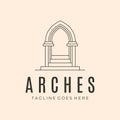 arches with ladder line art logo