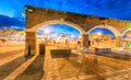 Arches in Mallory Square at night, Key West Royalty Free Stock Photo