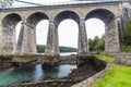 Arches of the Menai Bridge between Snowdonia and Anglesey, landscape Royalty Free Stock Photo