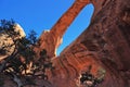 Arches National Park, Double O Arch in Evening Light, Southwest Desert, Utah Royalty Free Stock Photo