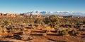 Arches National Park in Eastern Utah with the backdrop of the La Salle Mountains.