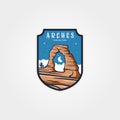 Arches national park emblem logo vector sticker patch travel symbol illustration design