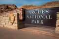 Arches National Park entrance sign Royalty Free Stock Photo