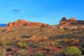 Arches National Park, Garden of Eden Rock Formations in Evening Light, Southwest Desert, Utah, USA Royalty Free Stock Photo