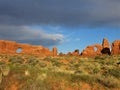 North Window and Turret Arch of Arches National Park Royalty Free Stock Photo