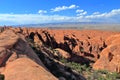 Arches National Park with Rock Fins in Devils Garden, Southwest Desert Landscape, Utah Royalty Free Stock Photo