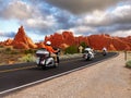 Arches National Park Scenic Road, Bikers Ride Royalty Free Stock Photo