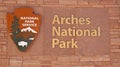 Arches National Park sign Royalty Free Stock Photo