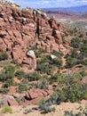 Arches National Park with snow capped mountains, Utah, USA Royalty Free Stock Photo