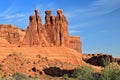 Arches National Park with the Three Gossips Rock Formation at the End of the Park Avenue, Southwest Desert, Utah Royalty Free Stock Photo