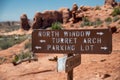 Arches National Park trail and directions, Utah, USA Royalty Free Stock Photo