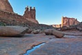 Arches National Park, trail in a wash Royalty Free Stock Photo