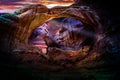 Arches National Park in Utah, Red rock arch sunset.