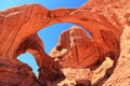 Arches National Park, Double Arch in the Windows Section, Southwest Desert, Utah Royalty Free Stock Photo