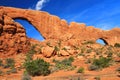 Arches National Park with North and South Window, Southwest Desert Landscape, Utah, USA