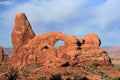 Arches National Park, Turret Arch in Morning Light, Windows Section, Southwest Desert, Utah, USA Royalty Free Stock Photo