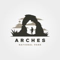 arches national park vintage logo vector symbol illustration design