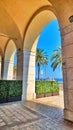 Arches and palmtrees in nice france