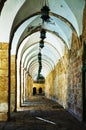 Arches of a passageway at the Temple mount in Jerusalem Royalty Free Stock Photo
