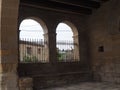 Arches of the portico of the hermitage of san cosme and san damian de el albi, lerida, spain, europe