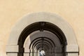 Arches of the Vasari Corridor in Florence, Italy Royalty Free Stock Photo