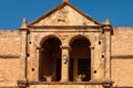 Arches windows of Orthodox monastery , Crete, Greece