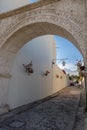 The Arches of Yanahuara Plaza and Misti Volcano on Background - Arequipa, Peru