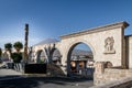 The Arches of Yanahuara Plaza and Misti Volcano on Background - Arequipa, Peru