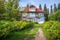 Archimandrite`s Wooden Dacha in the Botanical Garden on the Solovetsky Islands Royalty Free Stock Photo