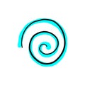 Archimedean spiral curve shape doodle icon for apps and websites. Vector i Royalty Free Stock Photo