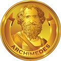 Archimedes gold style portrait, vector