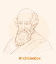 Archimedes hand drawing vector illustration