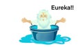 archimedes of syracusa ancient genius mathematician inventor saying eureka in the bath, physics and chemistry