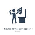 architech working icon in trendy design style. architech working icon isolated on white background. architech working vector icon