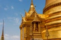 Detail of the Phra Sri Rattana Chedi at the the Wat Phra Kaew Palace, also known as the Emerald Buddha Temple. Bangkok, Thailand. Royalty Free Stock Photo
