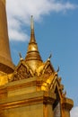 Detail of the Phra Sri Rattana Chedi at the the Wat Phra Kaew Palace, also known as the Emerald Buddha Temple. Bangkok, Thailand. Royalty Free Stock Photo