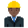 Architect avatar job and profession. Pixel vector illustration. Icon graphic.