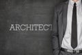 Architect on blackboard Royalty Free Stock Photo