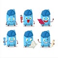 architect blue chalk cute mascot character with pliers