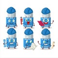architect blue eraser cute mascot character with pliers