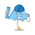 Architect blue umbrella character cartoon