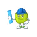 Architect character granny smith green apple with mascot