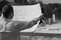 Architect checking the progress of a new build Royalty Free Stock Photo