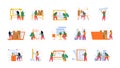 Architect Colored Flat Icon Set Royalty Free Stock Photo