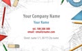 Architect constructor designer builder business card background