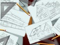 Architect desk background Royalty Free Stock Photo