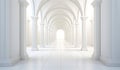 Architect detail of white columns and cloister. AI generated