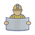 Architect drafter Isolated Vector icon Which can easily modify or edit