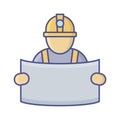Architect drafter Vector Icon which can easily modify or edit