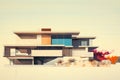 Architectural Drawing. House on the beach Royalty Free Stock Photo